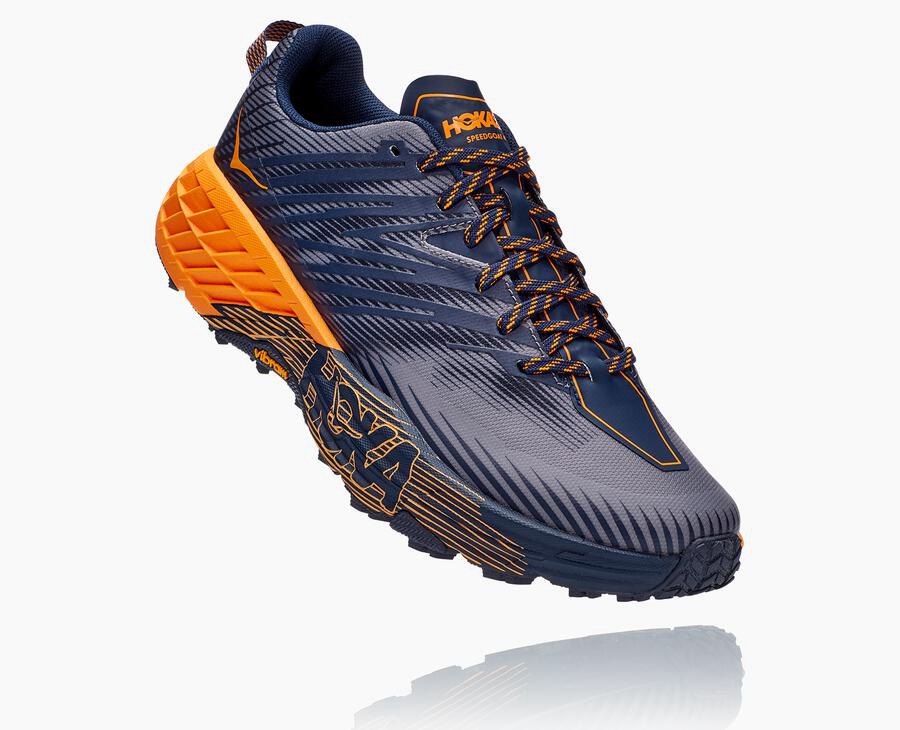 Hoka One One Trainers Mens Blue/Orange - Speedgoat 4 - 47012RWAJ